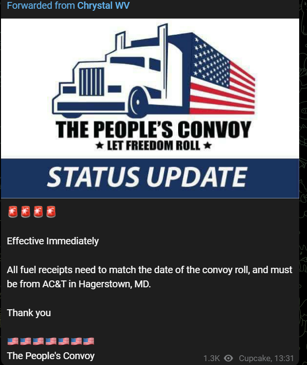 WQLE910's tweet image. Either it's getting harder for Russia to transfer funds, or more roadworn meth-heads got wind of the scam for free diesel.  Does this come out of the same budget as Putin's little rally last week? #resist #freedumbconvoy