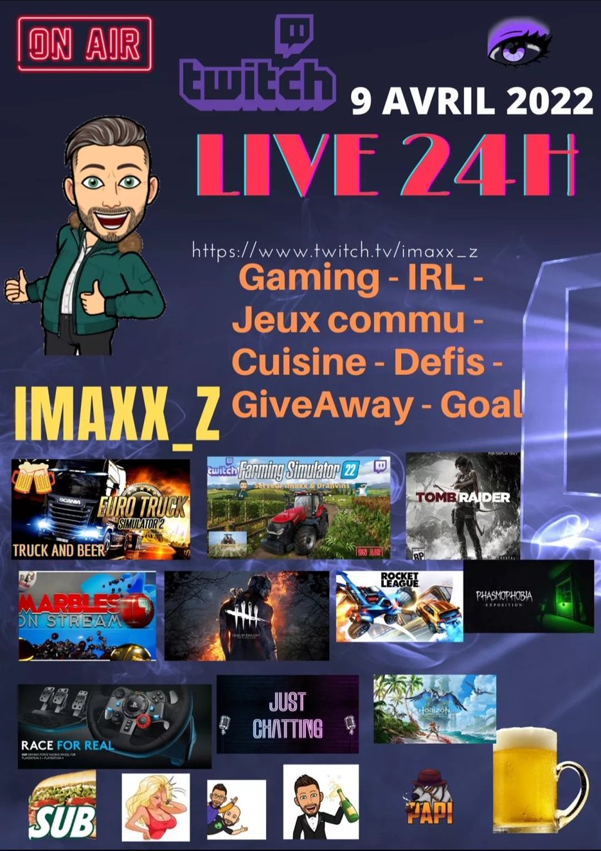 IMAXX90807994's tweet photo. #cestchaudmaisjemelance #24h #live24h #twitch #twitch24h https://t.co/N7WmbzVutP