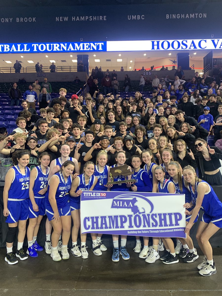 HopedaleSports's tweet photo. A - MAZING!!  Congratulations to the Girls Basketball season and a STATE TITLE!  We love you guys!! https://t.co/LI36XOHU6h