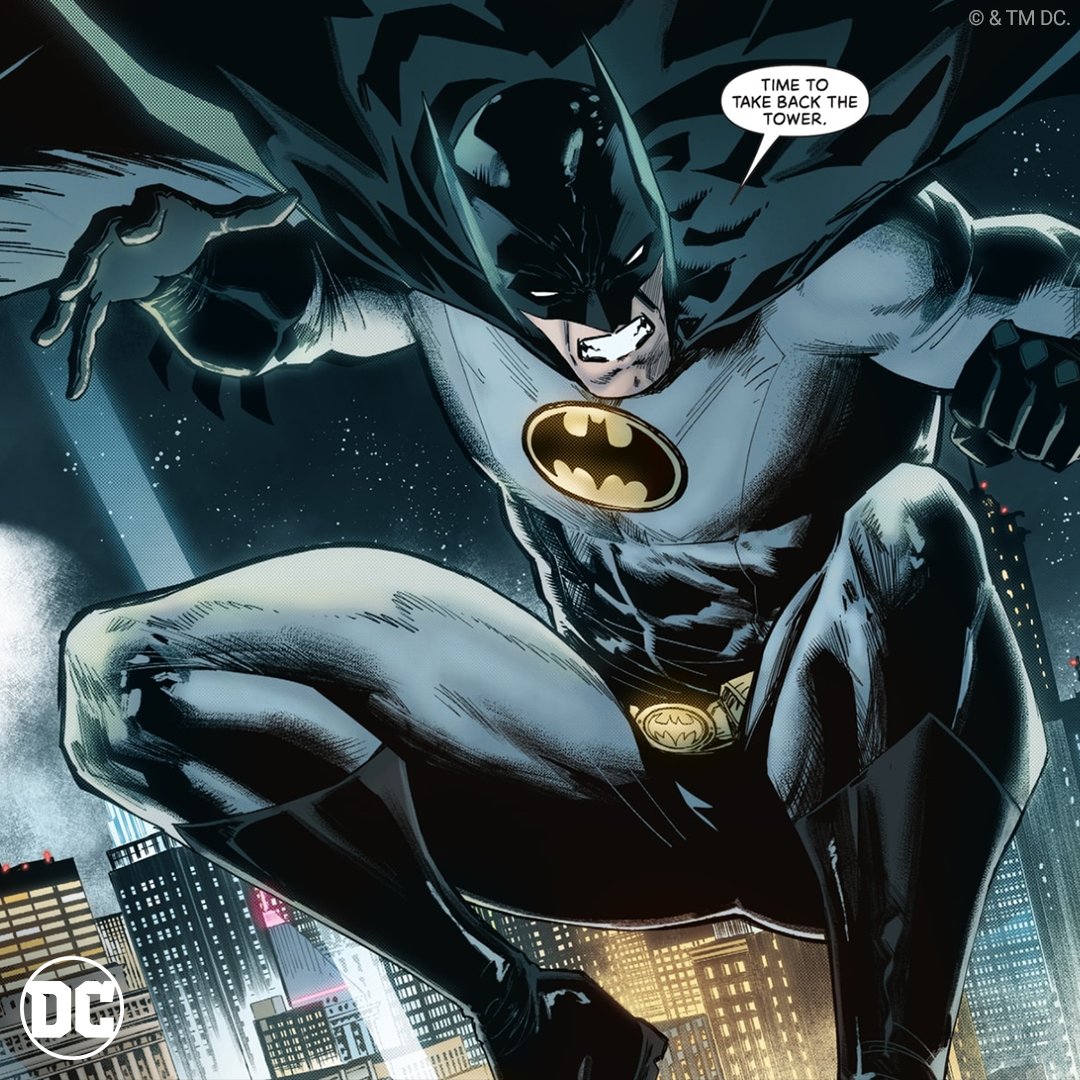 Batman's tweet photo. Break time is over, the Bat is back in business! Share your favorite moment from DETECTIVE COMICS #1057! https://t.co/1cxIRg7DpR