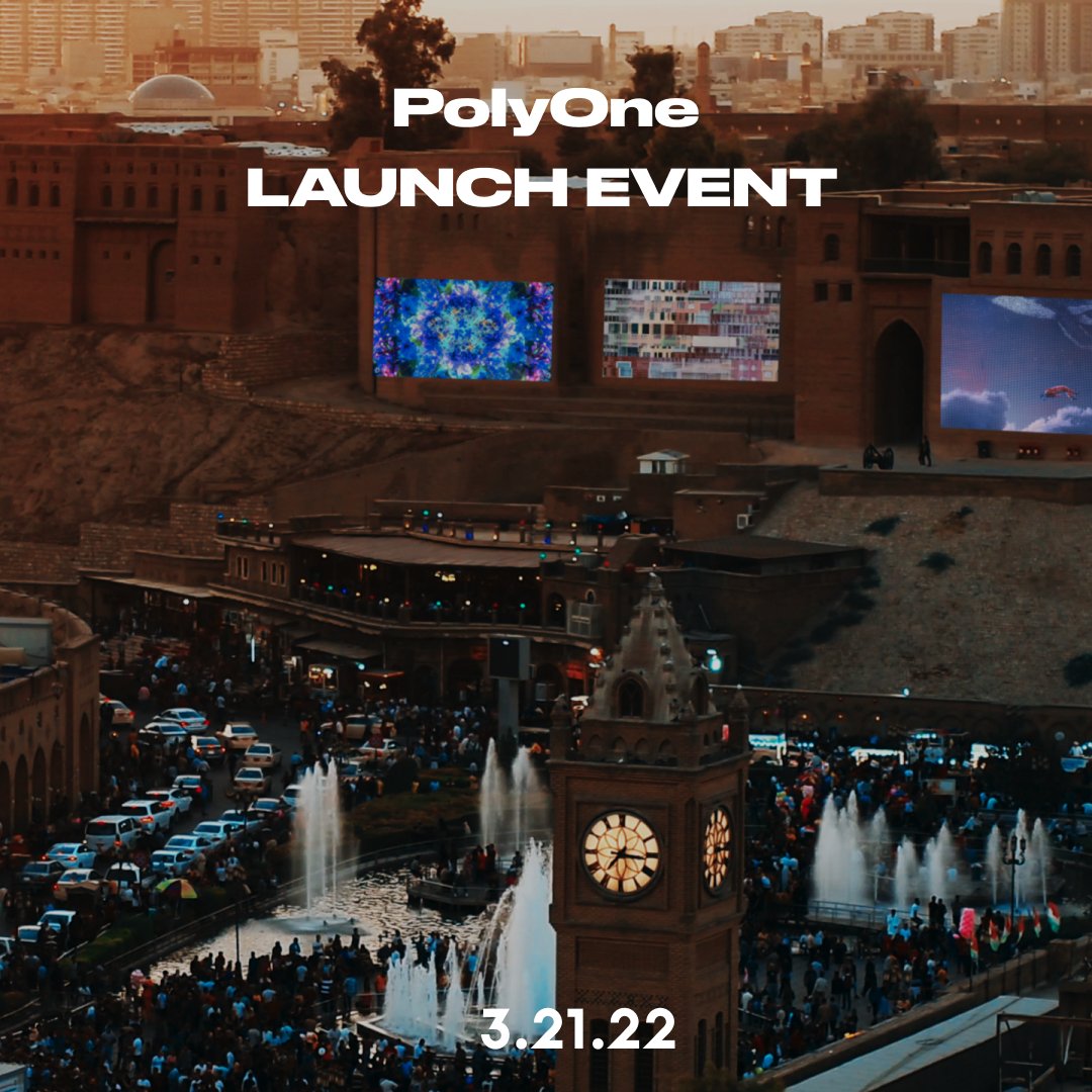 PolyOneNFT's tweet photo. PolyOne launches with a public #NFT exhibition projected onto the historic Citadel of Erbil, a UNESCO World Heritage Site, &amp; the oldest continually inhabited city on our planet 🌎

#PolyOneNFT
#NFTCommunity
#NFTMarketplace https://t.co/upXOTh35s1