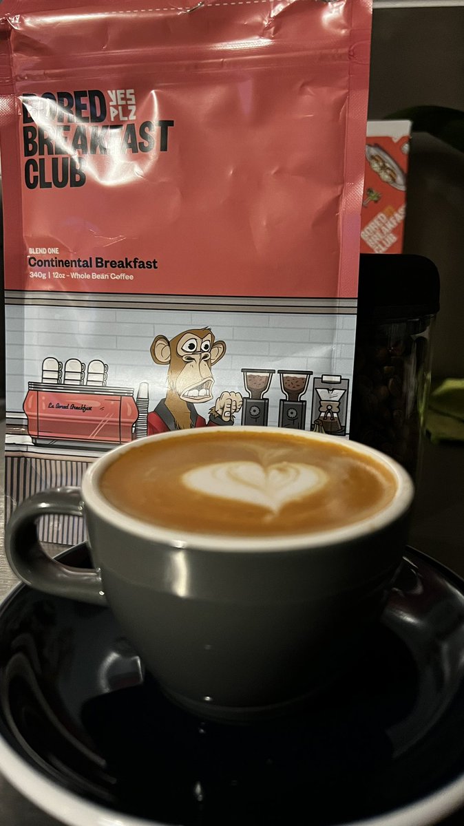 tzachalon's tweet photo. I couldn’t wait until the morning to try my new #nftcoffee subscription by @BoredBreakfast 
Full with body, zest of acidity, chocolate smoothness at the end. Thanks @YESPLZdotCOFFEE , can’t wait for the next blend! https://t.co/D9x15c67UA