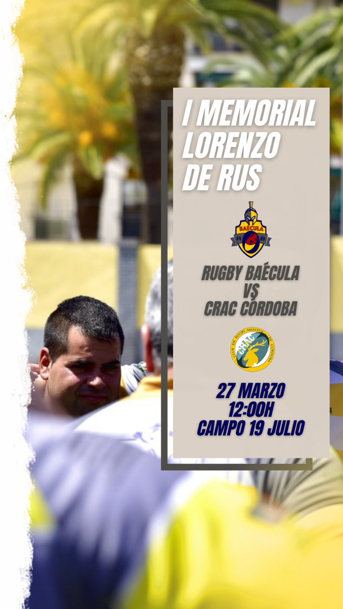 rugbybaecula's tweet photo. Vuelve el Rugby https://t.co/R5ehSevr2r