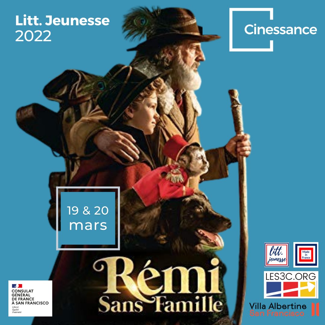 InAcademie's tweet photo. ✅ RÉMI SANS FAMILLE : le film du week-end Litt. Jeunesse
Toutes les informations ici pour regarder le film gratuitement et gagner un abonnement @Cinessance et des romans Rémi sans famille 💙
➡️ https://t.co/ihUYd8Lg5J
@villaalbertineusa #francophonie #litteraturejeunesse https://t.co/86m382d1CK