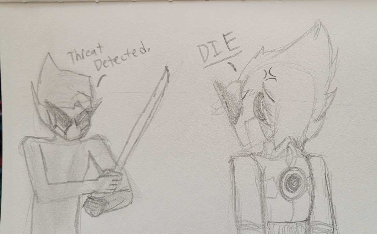 kodabarker's tweet photo. Hal likes bein the only robot, if theres another around (like Brobot seen here.) he gets really sassy and aggresive.
#lilhal #homestuck #brobot https://t.co/lb54mfsgQS