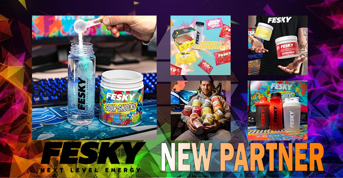 Illusion Esport x Fesky Energy

Mit Freude dürfen wir unseren neuen Partner FESKY vorstellen, durch den Code: ISNFESKY erhaltet ihr 10% auf das gesamte Sortiment, wir sind geil ihr seid geil also dann Let's go!