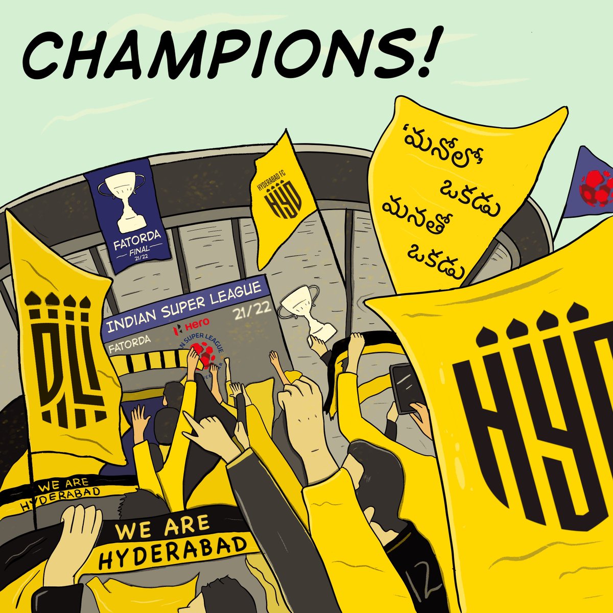 DeccanLegion's tweet image. 🎶 𝑾𝑬 𝑲𝑵𝑶𝑾 𝑾𝑯𝑶 𝑾𝑬 𝑨𝑹𝑬, 𝑾𝑬 𝑲𝑵𝑶𝑾 𝑾𝑯𝑶 𝑾𝑬 𝑨𝑹𝑬,
𝑪𝑯𝑨𝑴𝑷𝑰𝑶𝑵𝑺 𝑶𝑭 𝑰𝑵𝑫𝑰𝑨,
𝑾𝑬 𝑲𝑵𝑶𝑾 𝑾𝑯𝑶 𝑾𝑬 𝑨𝑹𝑬!🎶

#HyderabadFC #ThisIsOurGame #మనహైదరాబాద్ #DeccanLegion 💛🖤