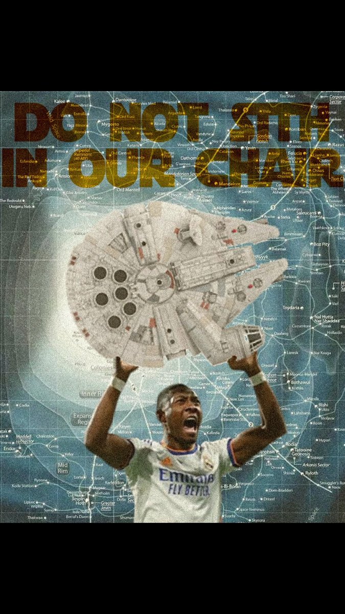 Ironia_Queendom's tweet photo. Solo puede haber un Rey...y lo estamos viendo en su feudo #RealMadrid  #ElClasico #StarWars #alaba #lasilladealaba #milleniumfalcon #RealMadridBarcelona 
#nobizjustforfun @realmadrid @StarWarsSpain @StarWarsLA @adidas_ES @David_Alaba https://t.co/V10jFG9YBI