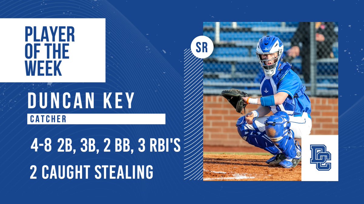𝘗𝘭𝘢𝘺𝘦𝘳 𝘖𝘧 𝘛𝘩𝘦 𝘞𝘦𝘦𝘬

Duncan Key ('22) with a big week at the plate