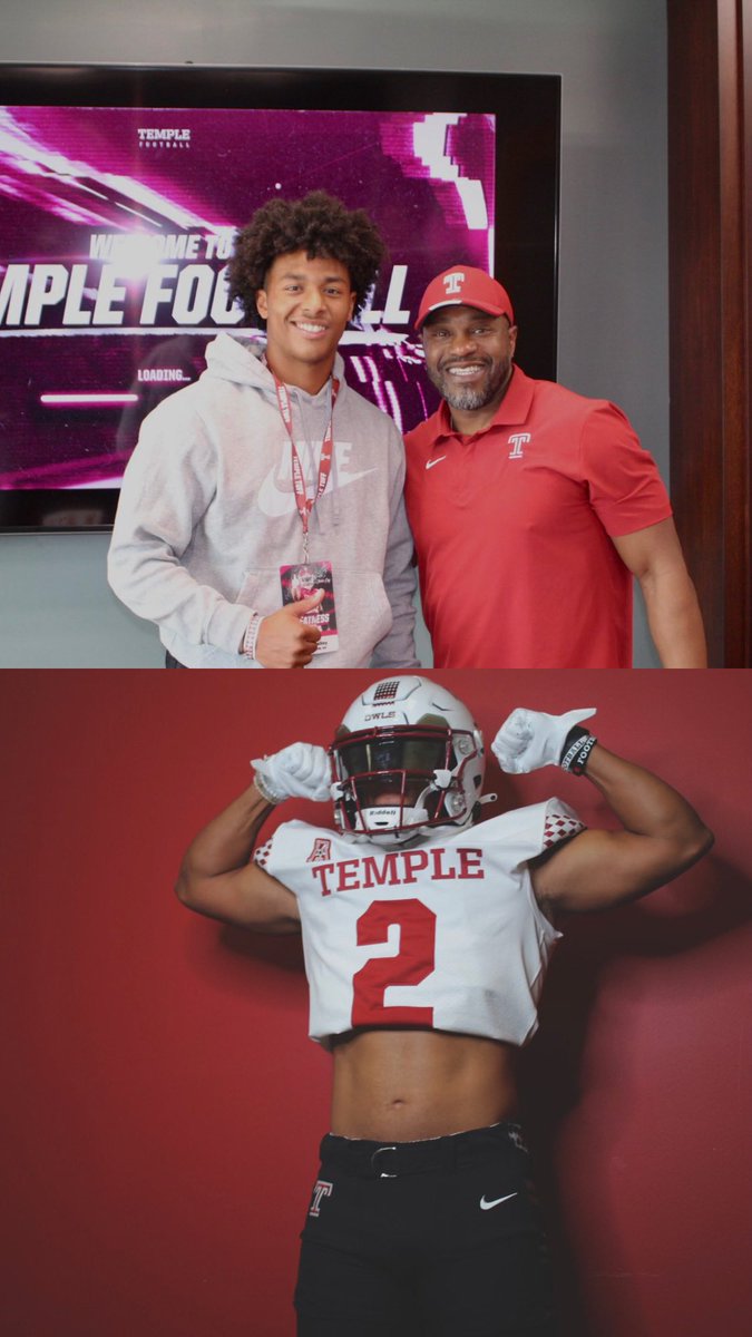 Had an amazing experience yesterday at @Temple_FB  for Junior Day! Was able to get a good feel for the program & spend time with the DBs and head coach learning about their program! Thanks @StanDraytonTU @CoachJulesM @CoachCless for having me! #templetuff #temple2uff #upnext23
