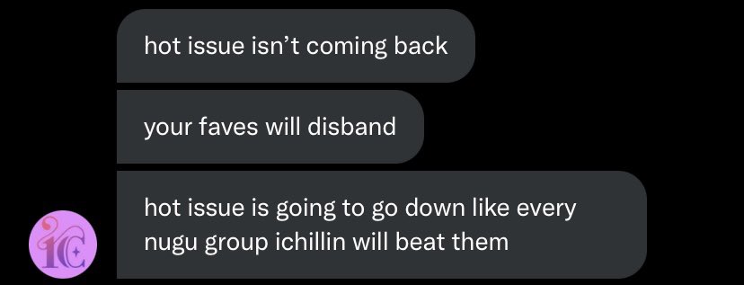 saotyans's tweet photo. hey if u follow @Ichillinfanbase pls just unfollow they r harassing me n my friends and said h0t issue members should die https://t.co/QYTYzSKDRT