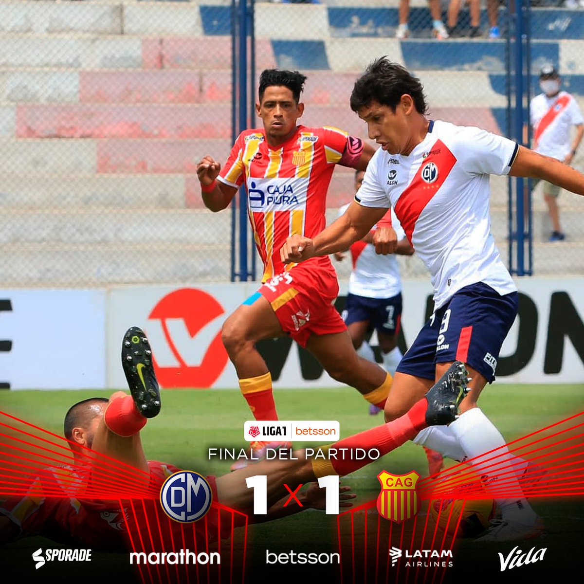 Liga1TeApuesto's tweet photo. ¡La 'Academia' no pudo en casa!

@CCDMunicipal terminó igualando ante @Grau_Oficial en el Iván Elías Moreno. https://t.co/wRGde9PiAd