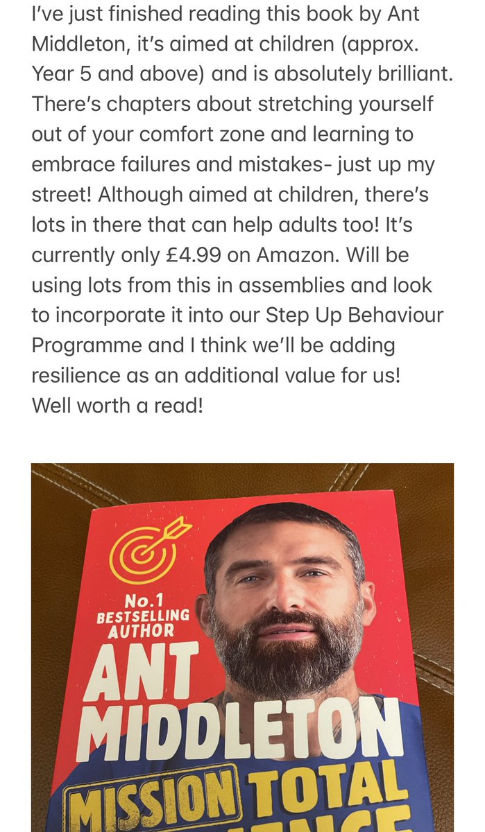 LynWgl's tweet photo. @antmiddleton Amazing read, thank you! This will help so many children, can’t wait to share it with the children in my school! #AmbitiousCapableLearners #HealthyConfidentIndividuals https://t.co/gQPxUJDJty