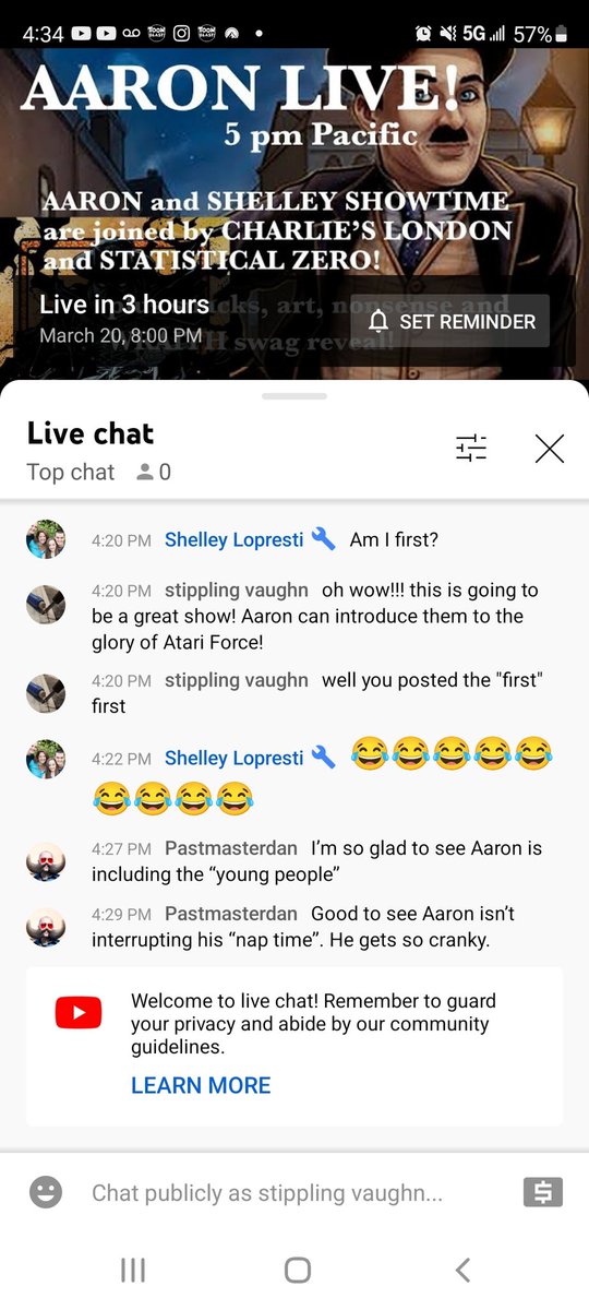 StipplingV's tweet photo. Since you tube erases early comments I present the first few comments to #aaronlive @aaronlopresti @ShelleyLopresti https://t.co/gmW56RaFO5