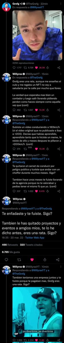 astianmi's tweet photo. Para los que se perdieron el salseo, aquí los tweets que Willy ha borrado. Willyrex vs The Grefg https://t.co/4F4tiZPKm4