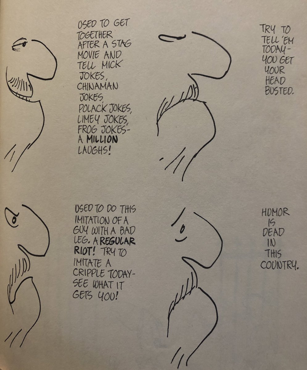 rexparker's tweet photo. For the “political correctness is ruining comedy” people …

Jules Feiffer saw through your tired-ass take in *1960* https://t.co/TJU2icRxqq