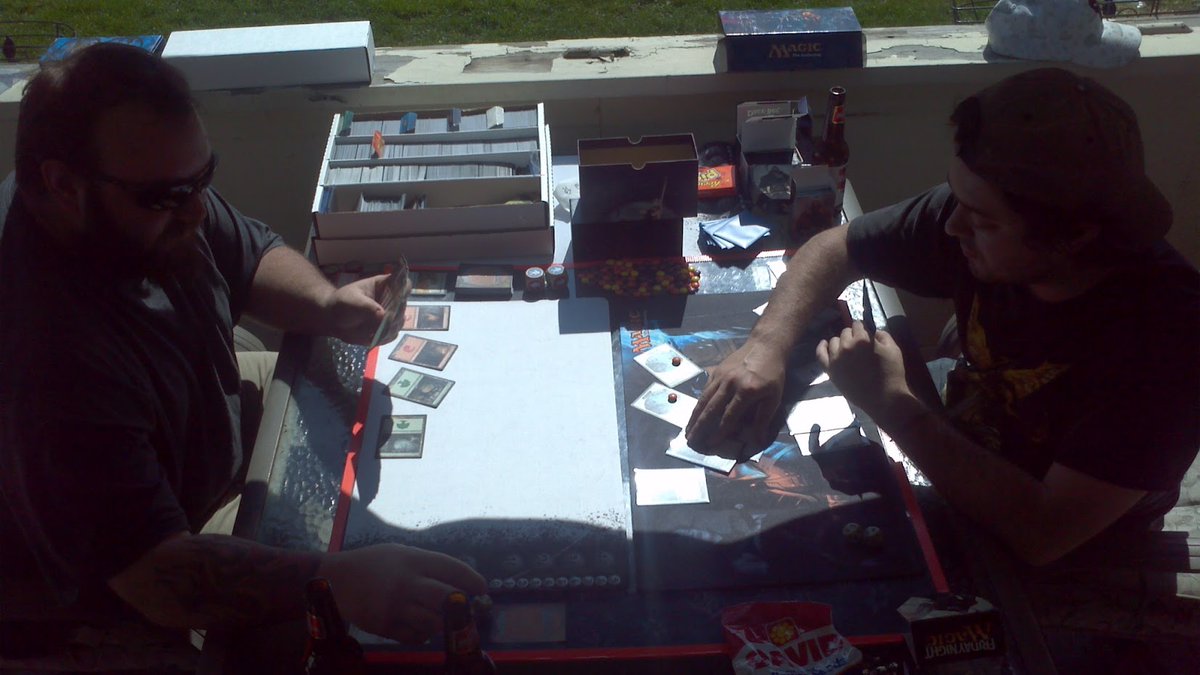 Dra8er's tweet image. Busted out the old magic cards yesterday for some good Olde Fashioned &quot;Front Porch Magic&quot;. What a beautiful day it was. 

#MtG #MagictheGathering #FrontPorchMagic #NerdShed