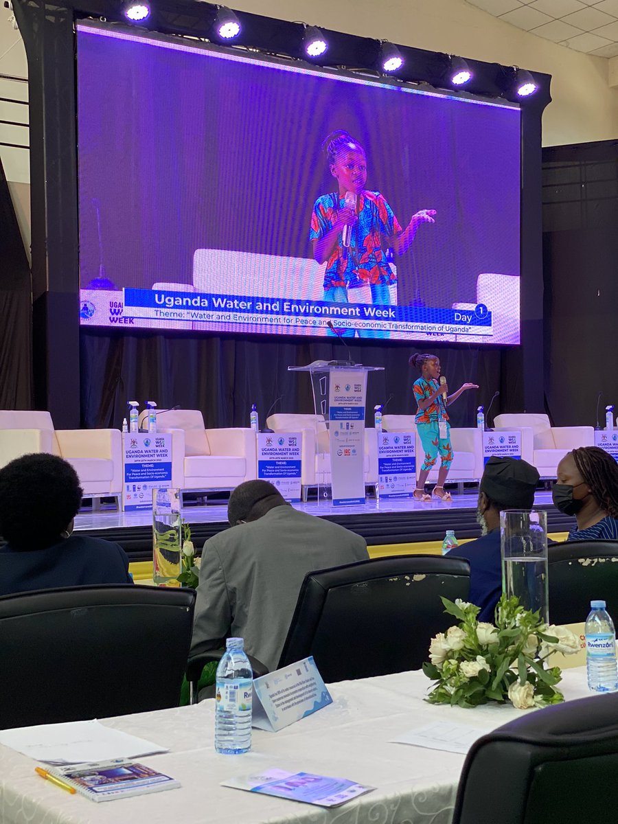 min_waterUg's tweet photo. #MWEworks: A young talented gospel musician in the making; Trinity Mulungi created awareness about the need to protect the water and environment resources through her educative music message at the opening ceremony of #UWEWK22. @jessica_alupo @MamaMabira @okidi64 @IRCWASHUg https://t.co/IrbJLsSsta