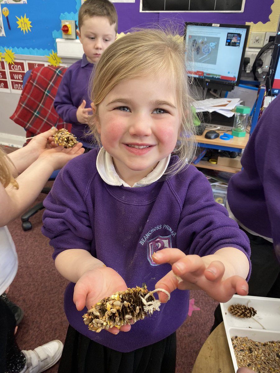 MrBlairBPS's tweet photo. ππ¦ Bird feeders π¦π
We took part in the #Wildchallenge. We made our own bird feeders using pine cones, peanut-butter & bird seeds. We then hung them on tress in our playground π
@RSPBScotland
(1/3)
#BPSOutdoorLearning #Wildchallenge https://t.co/Gq6EYt5WCW