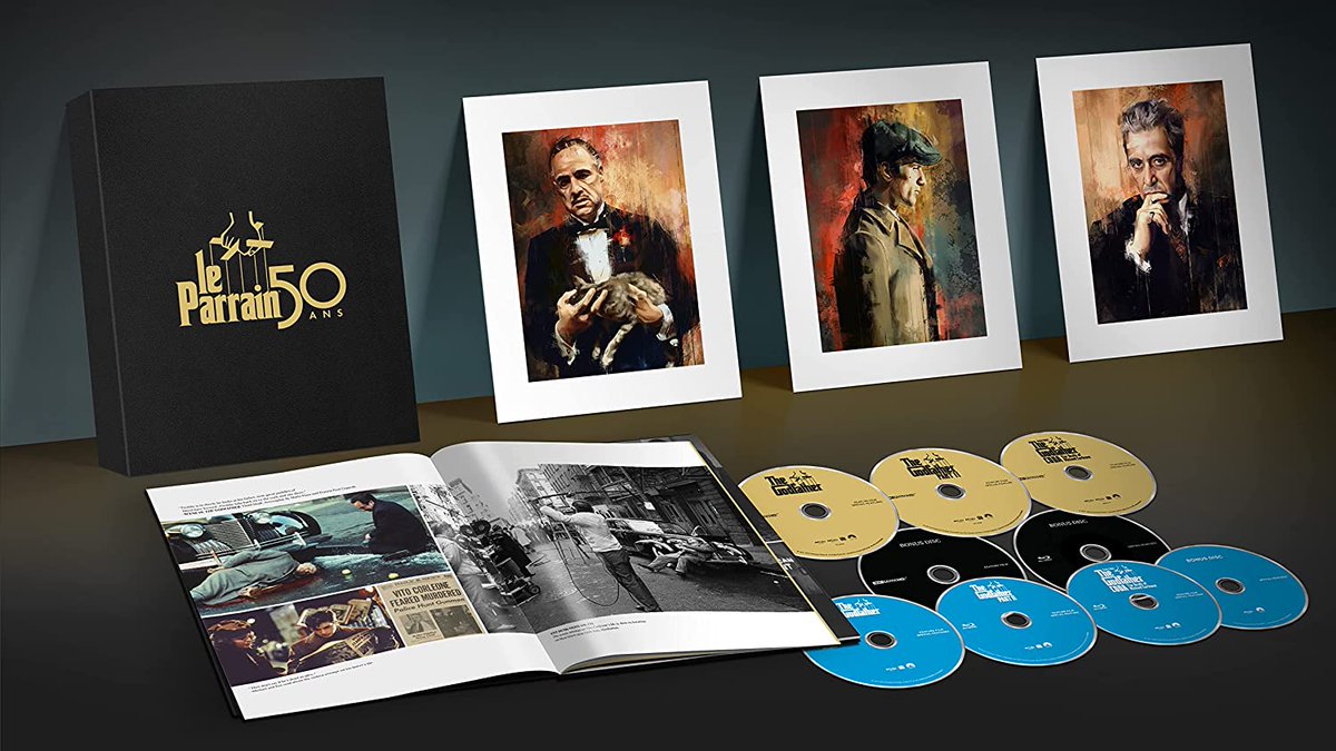 DansTonCinema's tweet photo. 🎁 ! #Concours RT + FOLLOW pour gagner 1 exemplaire 4K Ultra HD + Blu-Ray + Livre + Goodies de la trilogie #LeParrain de Francis Ford Coppola. Un immanquable à l'occasion des 50 ans du premier film ! [Fin le 27/03] ! 🎁 https://t.co/A4f6ojoiHn