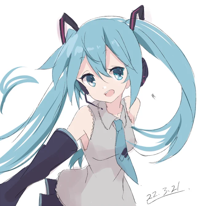 ミクちゃんをちょっと描きたくなったので描く( i _ i ) 