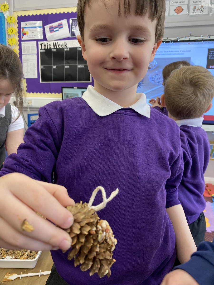 MrBlairBPS's tweet photo. ππ¦ Bird feeders π¦π
We took part in the #Wildchallenge. We made our own bird feeders using pine cones, peanut-butter & bird seeds. We then hung them on tress in our playground π
@RSPBScotland
(2/3)
#BPSOutdoorLearning #Wildchallenge https://t.co/lTT3y6T4Yb