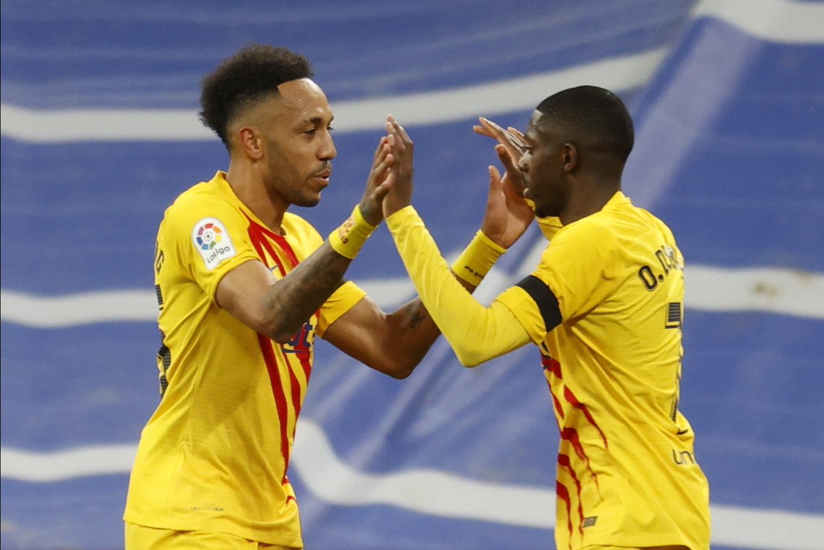 mal_sports's tweet photo. 💙❤️🔗 Link up play on point.

@Auba 🤝 @Dembouz 

#ElClasico https://t.co/OAMbLwBz3V
