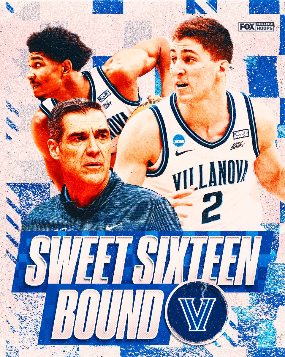 CBBonFOX's tweet image. For the 3rd time in the last 4 tournaments, @NovaMBB is Sweet Sixteen bound 👏👏