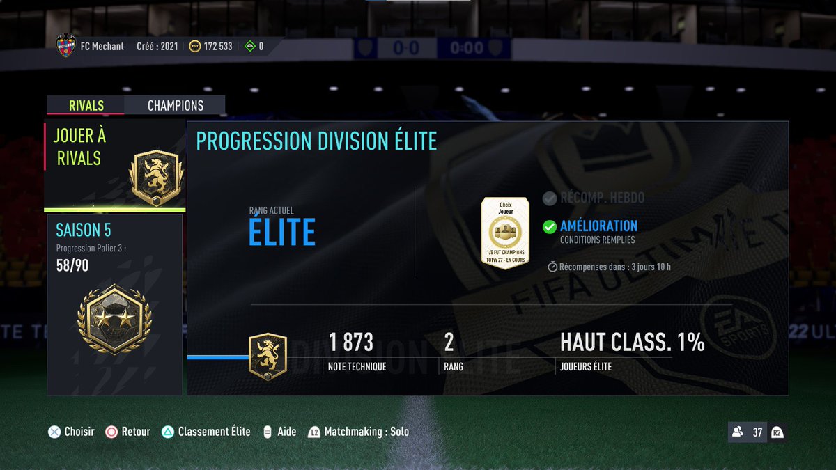mechaaant's tweet photo. LETS GO Top 2...
Ca va grind ! 💪 #Fifa22 #FUT https://t.co/GidJxLitpy
