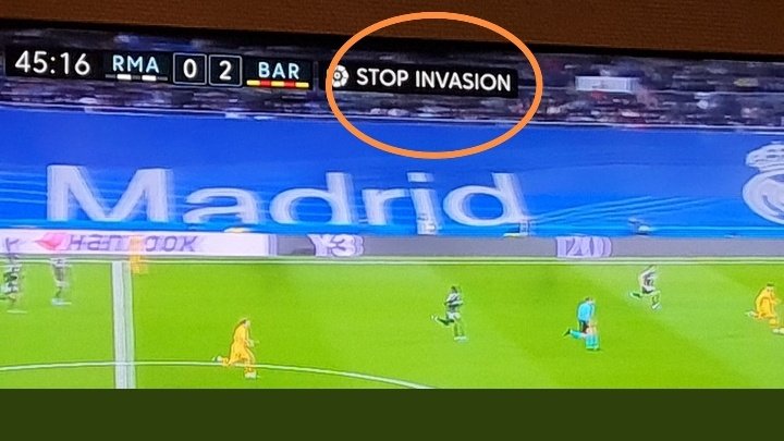 jonzenone's tweet photo. Can someone tell xavi and his boys to stop the invasion 😂😂😂
4 goals is enough 😂🔴🔵 
#XaviBall #Barcelona #ElClasico https://t.co/w7OQVQtIZP