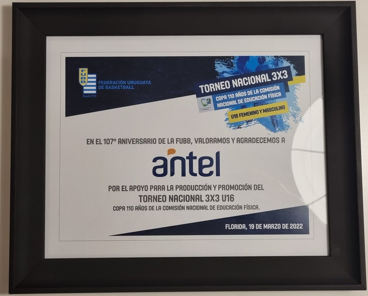 Reconocimiento a <a href="/AntelDeTodos/">Antel</a> por el apoyo para el 1er. Torneo Nacional 3x3 U16 Femenino y Masculino, organizado por <a href="/UyDeporte/">Secretaría Nacional del Deporte</a> en co-producción con la <a href="/fubbuy/">FUBB - Selección Uruguaya</a> 

<a href="/AntelDeTodos/">Antel</a>
<a href="/ggurmendez/">Gabriel Gurméndez</a>