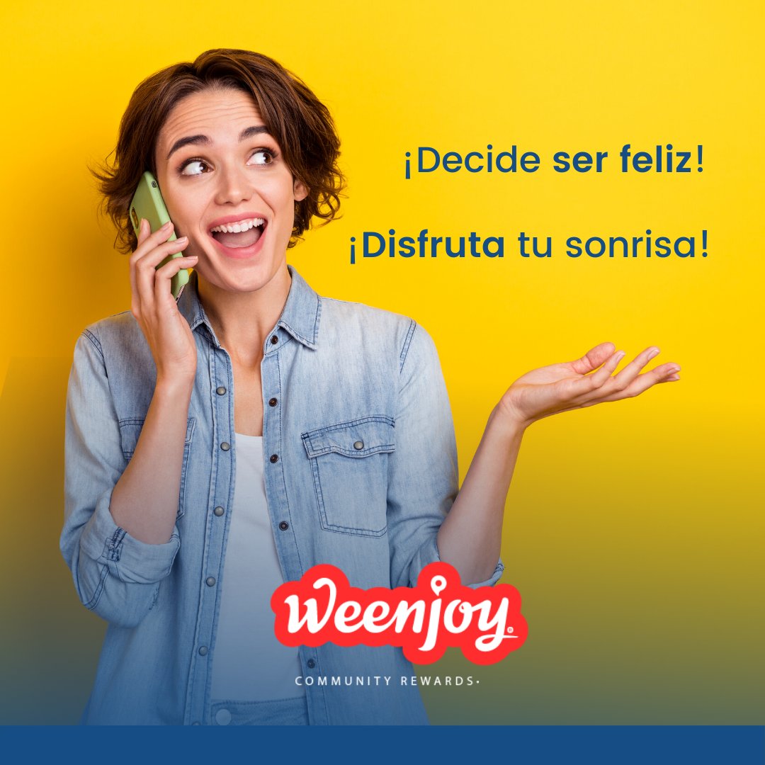WeenjoyCom's tweet photo. ¡Decide ser feliz y disfruta tu sonrisa! 😄 Excelente y alegre #DíaInternacionalDeLaFelicidad ¡Visita los negocios afiliados a Weenjoy y gana cashback! https://t.co/smLxEHJLGi