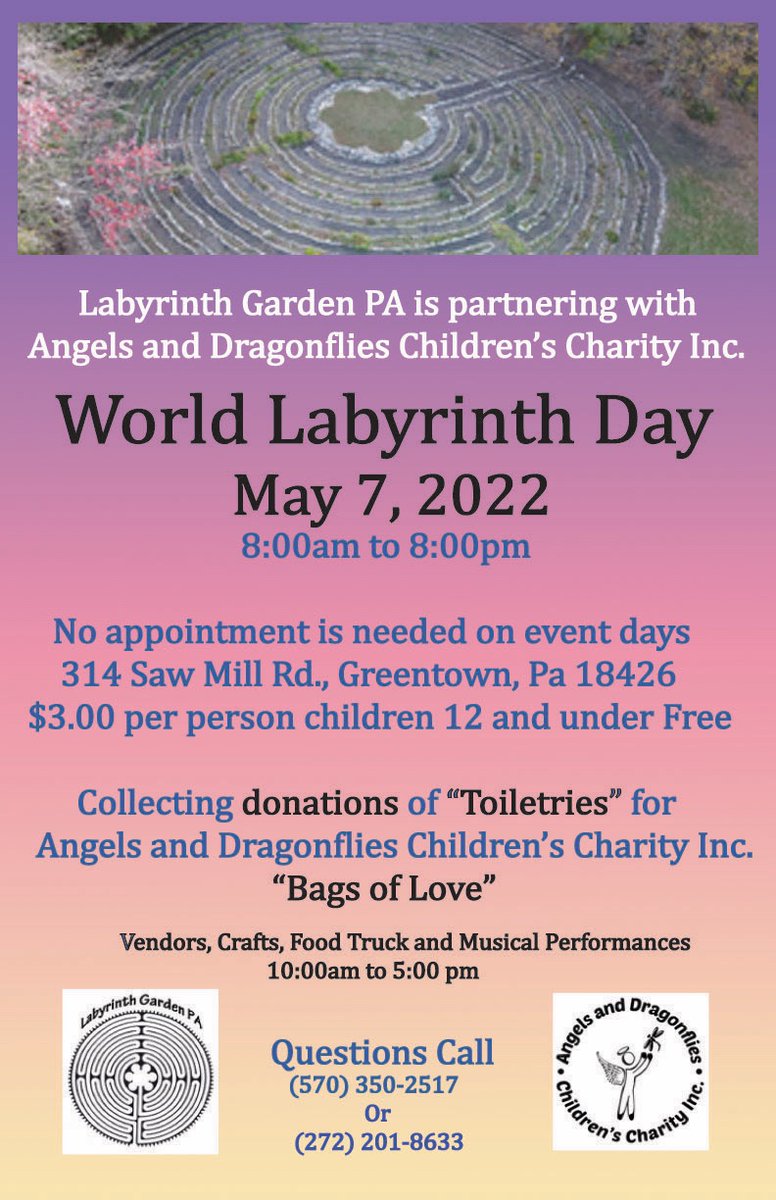 #Worldlabyrinthday #charity #poconos #kids#fosterkids#necessities