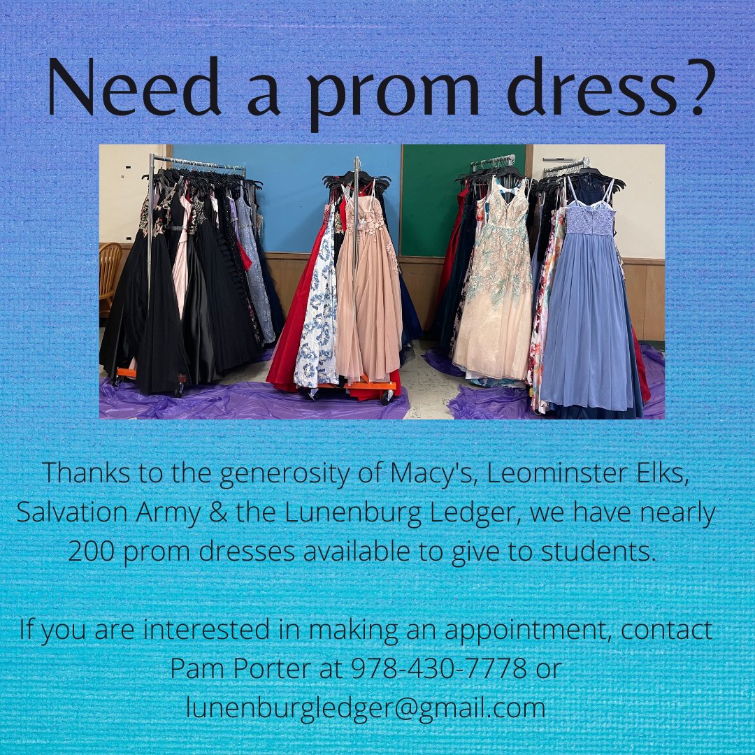 Many beautiful dresses still available - at no cost! See below to make an appointment to check them out at TCP!