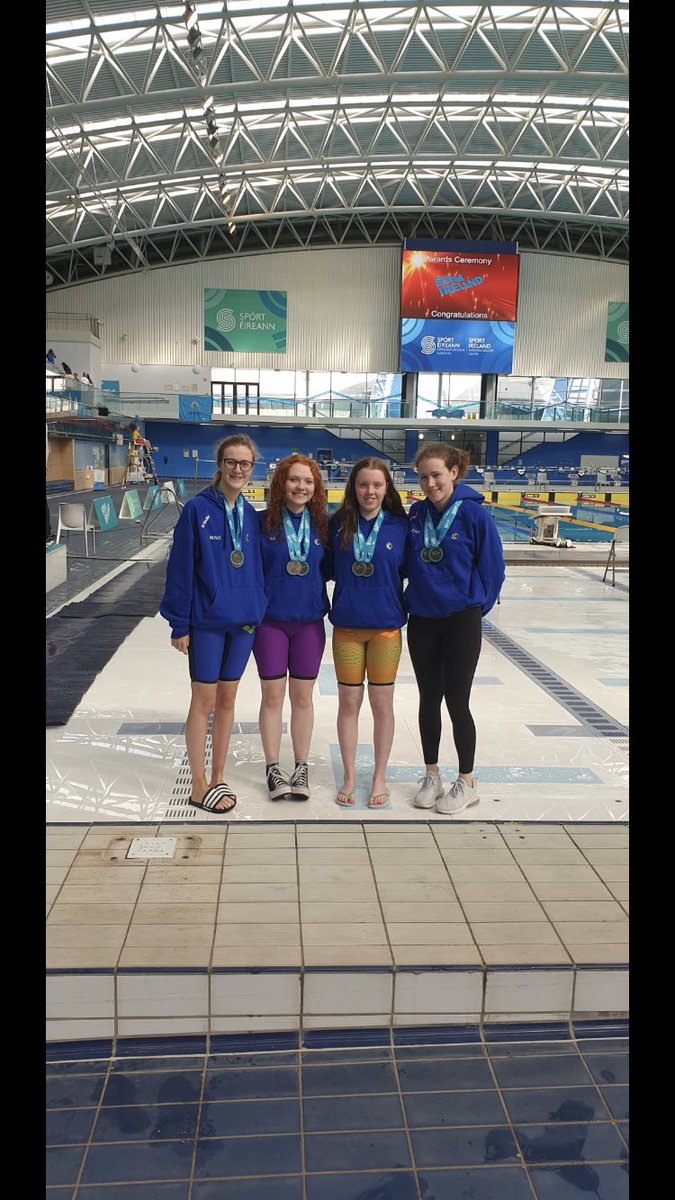 gclsport's tweet photo. Congrats to @GCLuimnigh  Senior swim team ,Aoife Feerick, Máire Ní Ghuairim, Róisín Ní Riain and Rose Clancy who finished 3rd in both the 4x50m Freestyle and 4x50m Medley, winning 2 bronze national medals @swimireland https://t.co/Wmfs1Ymn9m