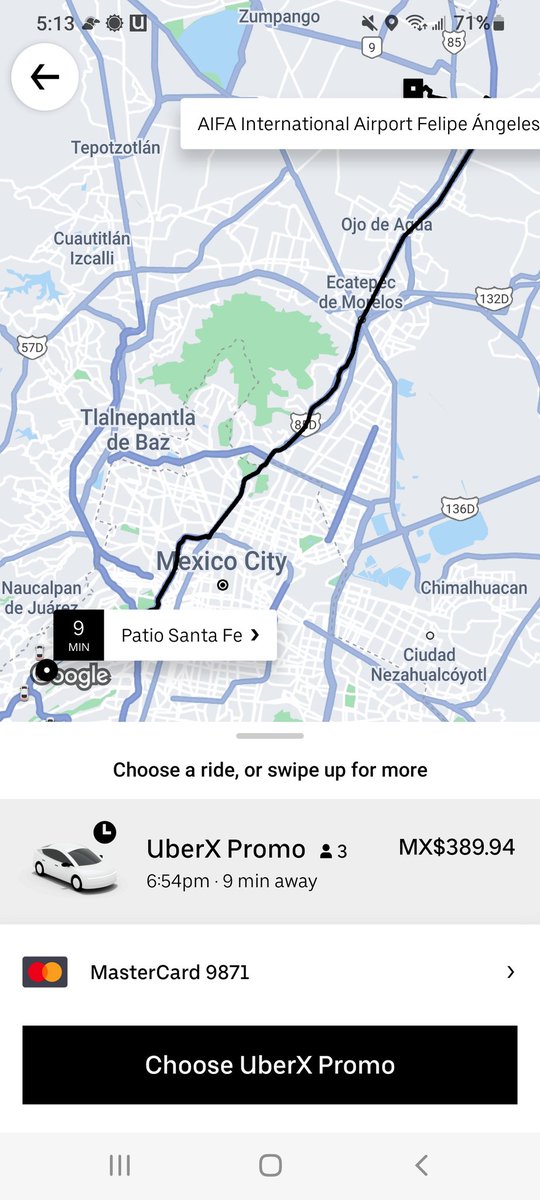 JavierL76276165's tweet photo. @alvaro_delgado Sin embargo, uno mismo puede verificar si tal "información" es cierta o no. En este caso, coticé en uber un viaje desde patio Santa Fe al AIFA y otro de patio Santa Fe al AICM. La diferencia es... $130 pesos más si decides usar el AIFA @parruba no humilles https://t.co/nbRDtJUyG0