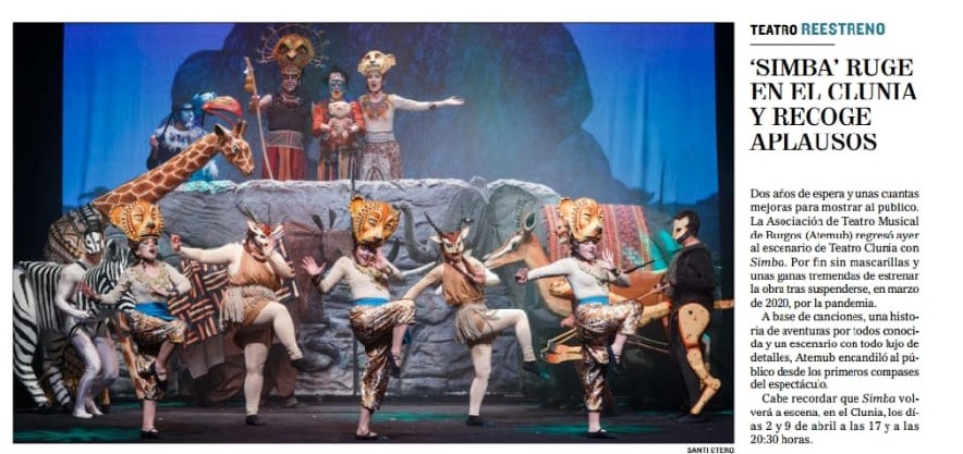 roberryber's tweet photo. Eh @danidelarosa ! Sabemos que ayer viniste a vernos a #Atemub en el estreno de "Simba, el musical"  y aún no has escrito  nada. ¿Eso es que no te gustó? 😭 https://t.co/AQC3NxaPBV
