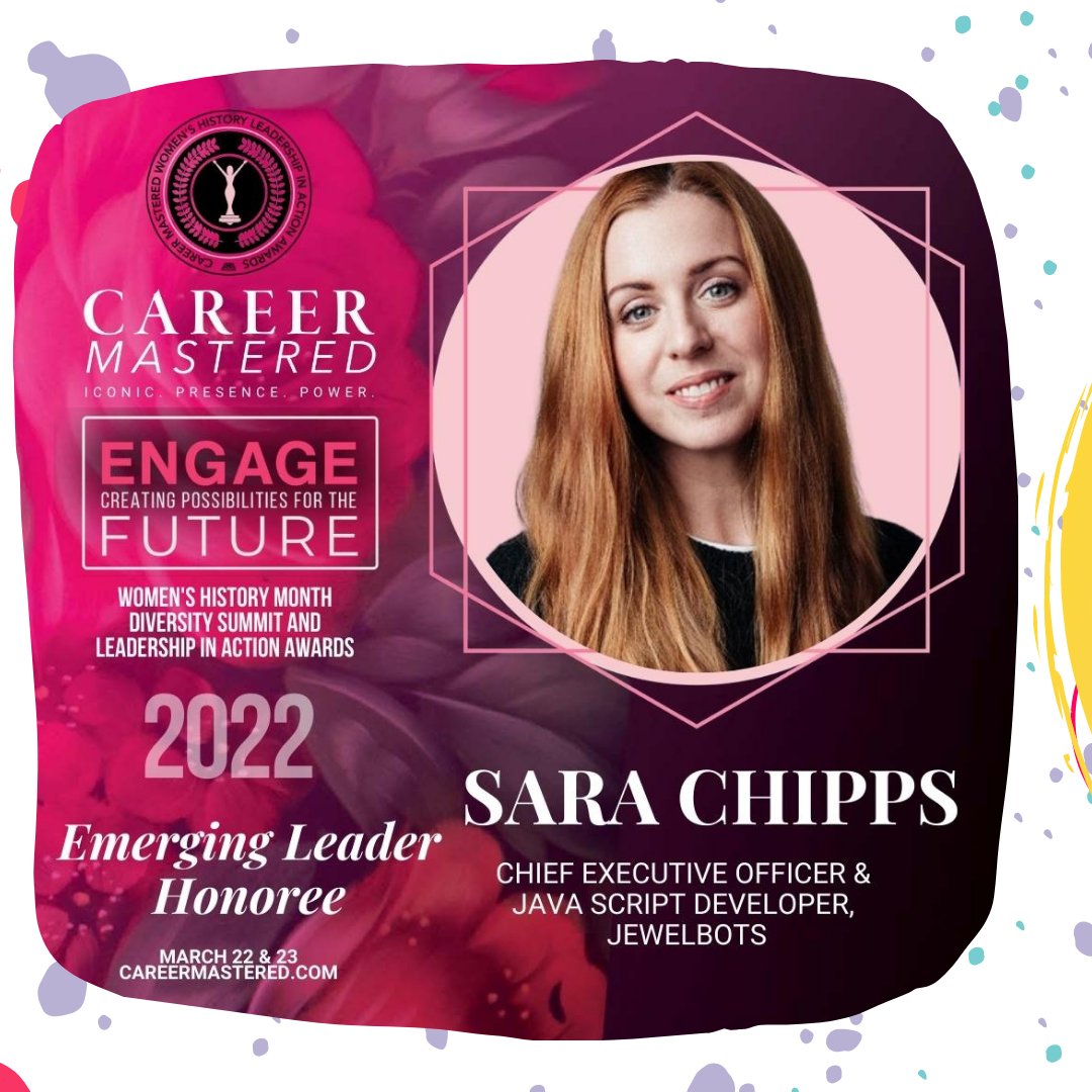 We are delighted to share that our Founder Sara Chipps is a recipient of the Career Mastered 2022 Emerging Leader, which will be presented during the Career Mastered National Women's History Leadership Awards on March 22. For remote tickets, check <a href="/LindsayWicker/">Dr. Lisa Wicker</a>'s profile