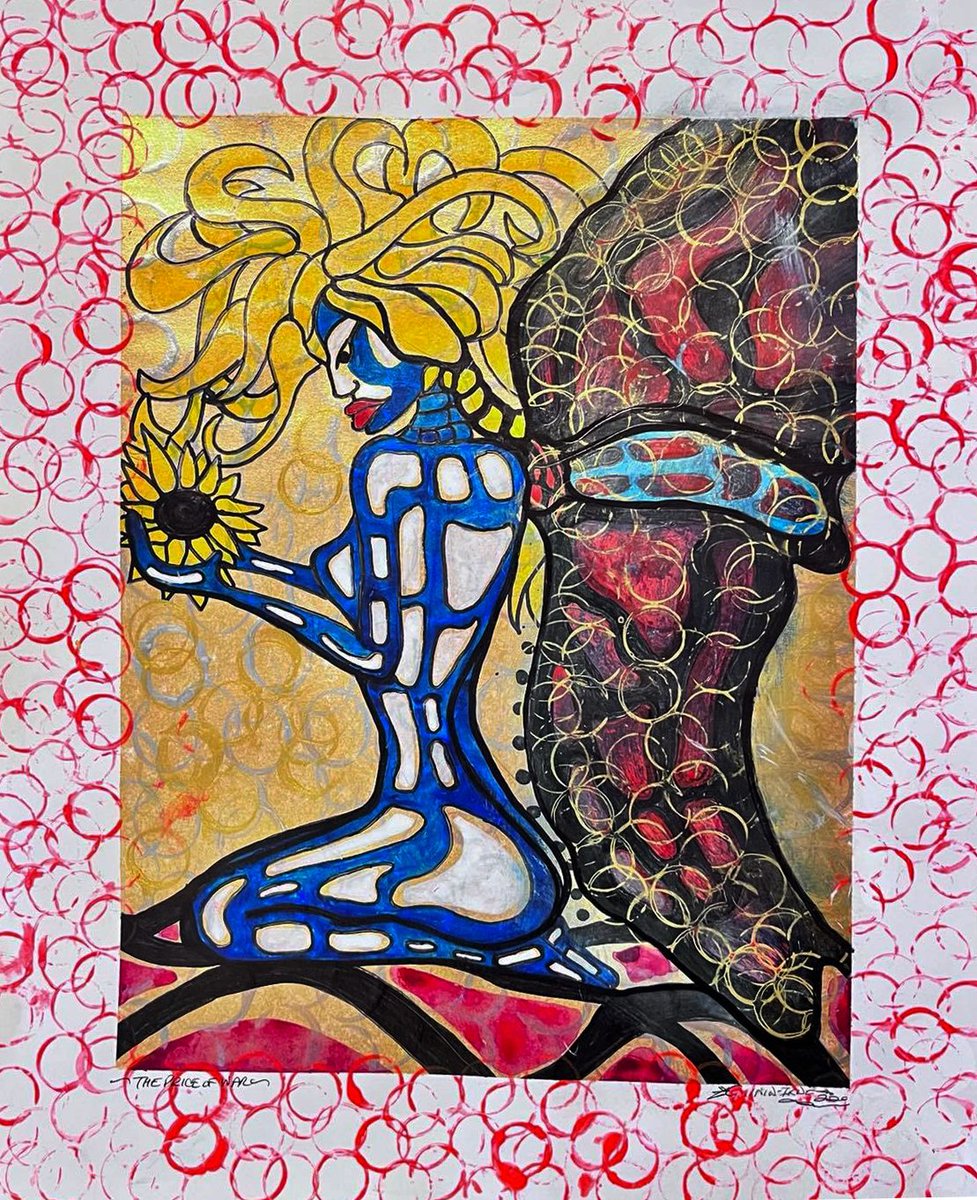 IndigeneArts's tweet photo. 🌻 Fundraiser to support Ukrainian refugees 🌻 
This is one of a kind original #native #painting by Vanessa Willow Giiniw-Ikwe (Golden Eagle Woman)
All proceeds from the sale will be donated to support #Ukrainian #refugees. 
#StandWithUkraine #StopWar 
https://t.co/NAWKHWC3jT https://t.co/zuDGmu6lA7