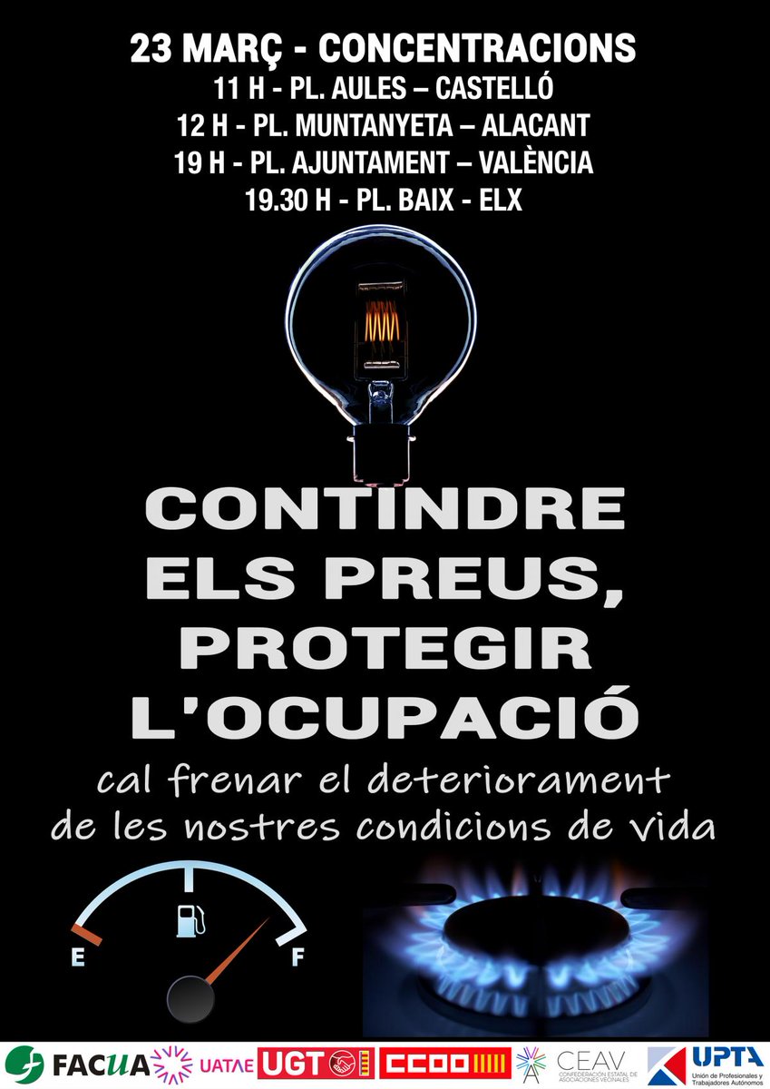 ccooupv's tweet photo. 23 de març. Contindre els preus, protegir l'ocupació.. https://t.co/iwVkrQBV6v https://t.co/BuflxH7vHK