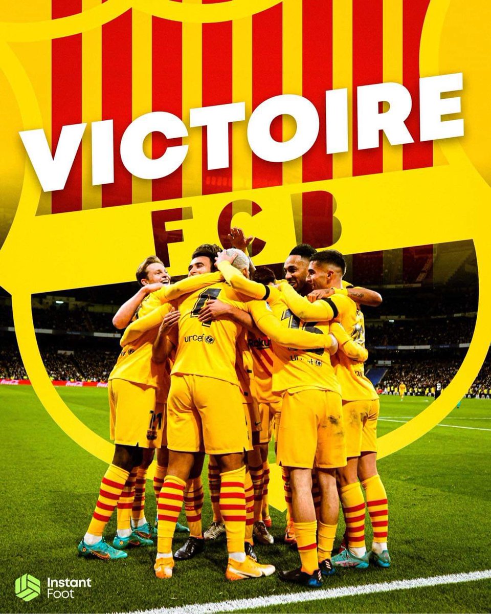 lnstantFoot's tweet photo. ⚪️⚪️ REAL MADRID 0-4 FC BARCELONE 🔵🔴 

Le Barça s’adjuge le clasico de forte belle manière, doublé d’Aubam ! 

#RMAFCB #ELCLASICO https://t.co/wccLthbhMT