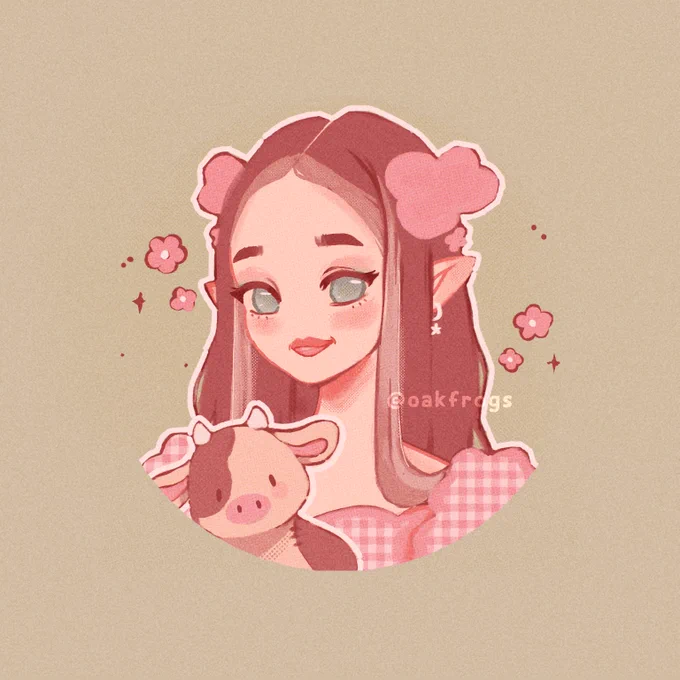 little portrait for @yooniescrossing 🌷🐮🌷 