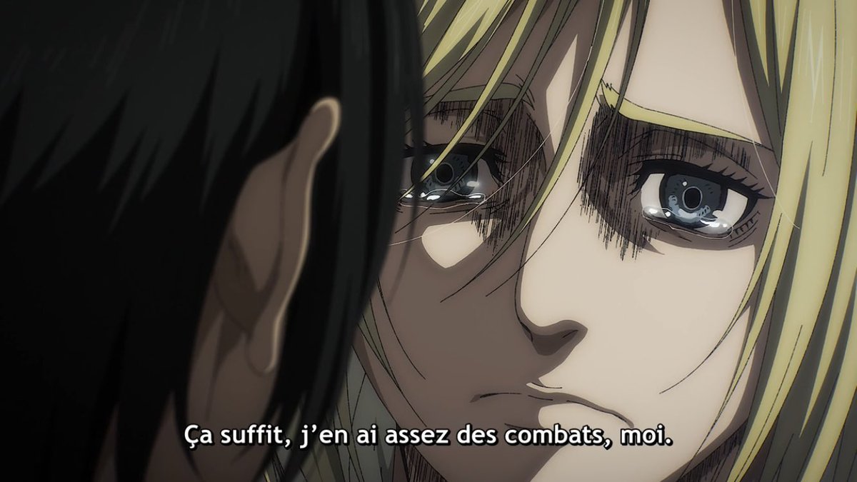 LouuPrtt's tweet photo. Jean serai prêt à tout pour ses amis c l’un des meilleurs perso d’snk 
L’amitié Mikasa/Annie !!! Omd elles sont toutes les deux aussi incrr #MAPPA #ShingekiNoKyojinTheFinalSeasonPart2 
SPOIL EP83 S4P2 ⚠️⚠️⚠️
.
.
.
.
.
. https://t.co/rCE9JlqVGS