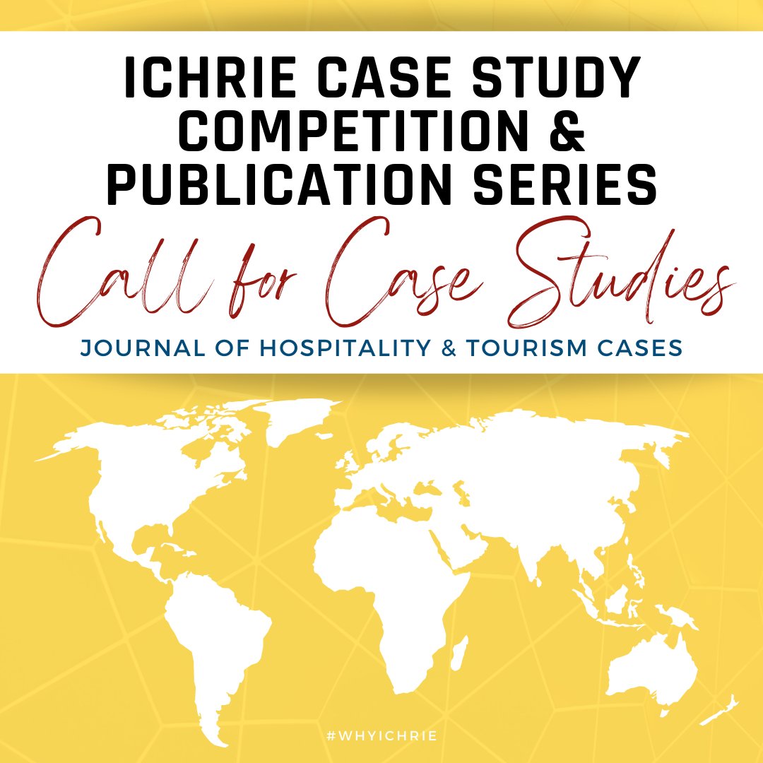 ICHRIE's tweet photo. ICHRIE 2022 FutureFund™ Case Study Competition & Publication Series Journal of Hospitality & Tourism Cases deadline for submitting to the 2022 ICHRIE Case Study Competition is 21st April 2022.
Guidelines-> https://t.co/ywMXW5DnrN
Info-> https://t.co/qq8nJdzQ2k
#ICHRIE #JHTC https://t.co/R9jb32NXbv