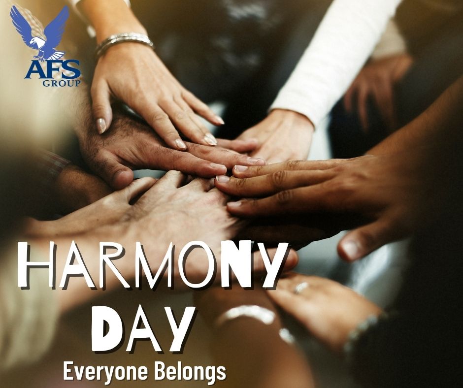 AFSGroup__'s tweet photo. Happy Harmony Day. At AFS we believe it doesnโt matter what your culture or your background is, everyone should feel like they belong.
#AFSgroup #Harmonyday2022 #everyonebelongs #security #training #firstaid https://t.co/pFmmXPBFw8