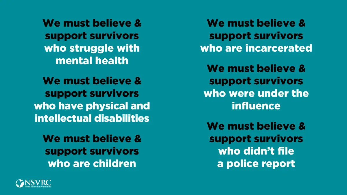 NSVRC's tweet photo. We must believe &amp; support survivors. #SupportSurvivors https://t.co/NnaeF8b616