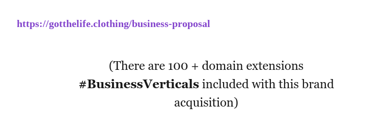 #startupbrand #brandstrategy #businessacquisition
gotthelife.clothing/business-propo…