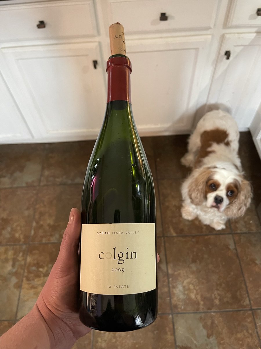 BentleyTock's tweet photo. he was very upset he didn’t get to try any. Ann makes the best wine in California. #colgin https://t.co/uVtEgi5eIE