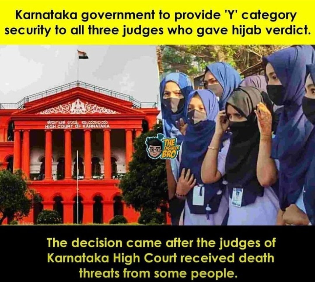 Shruti3122's tweet photo. Muskaan was safe when Hindus surrounded her. 
Judges are not safe coz rule of Islam is surrounding them!!!
What would have happened to Pandits then ? imagine!!!

#hijabplot
#KarnatakaHighCourt
#Karnataka #TheKashmirFiles #KashmiriPandits https://t.co/LbFDu4C4Sr