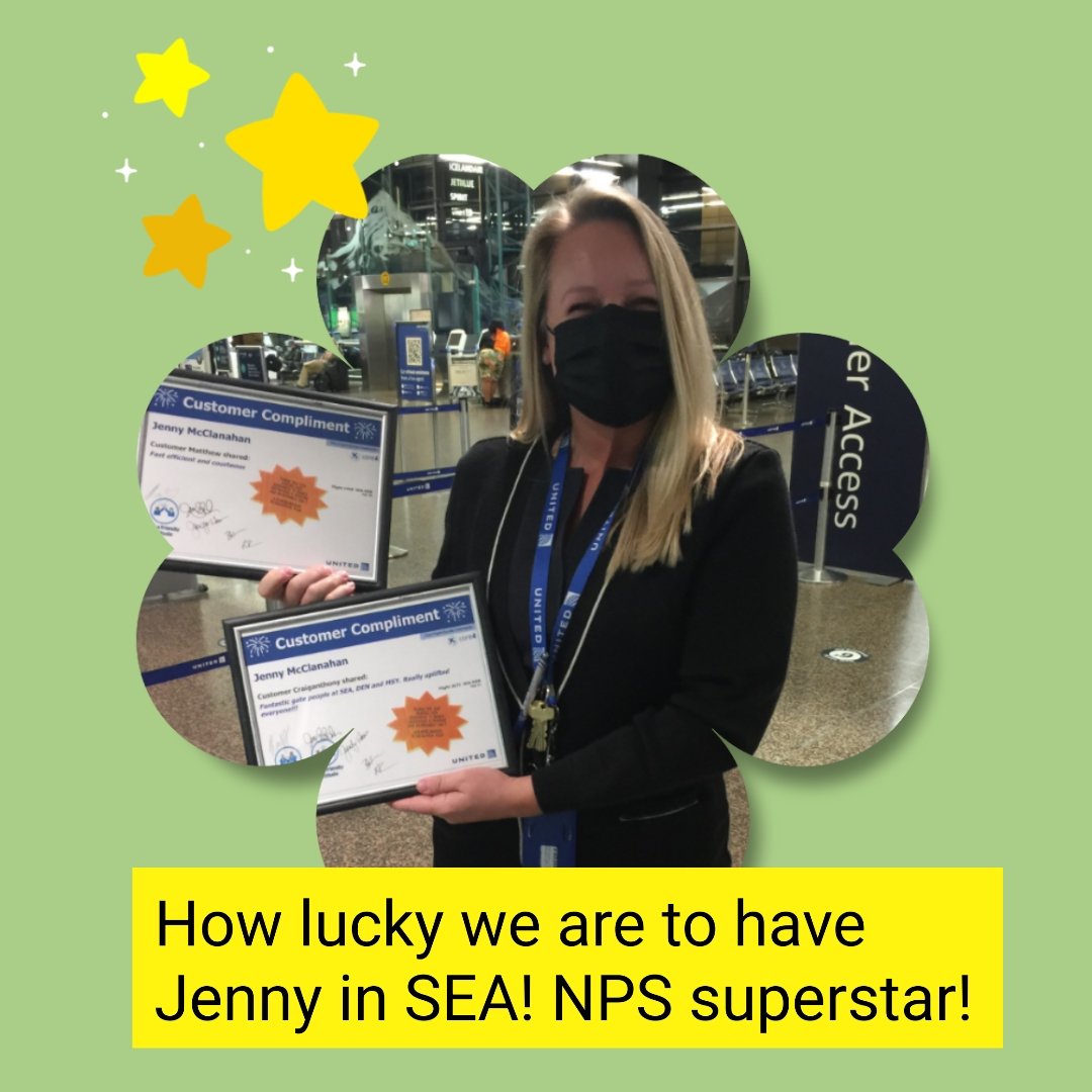 NPS Superstar 🌟Jenny! #teamSEArocks is lucky 🍀 to have you as part of our team! Thank you. @weareunited @united #beingunited @DJKinzelman @GBieloszabski